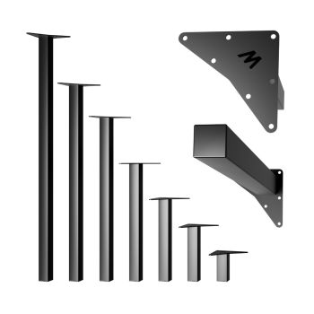 1x Tischbein Eckig | Quadratrohr 40x40 mm | Arneb
